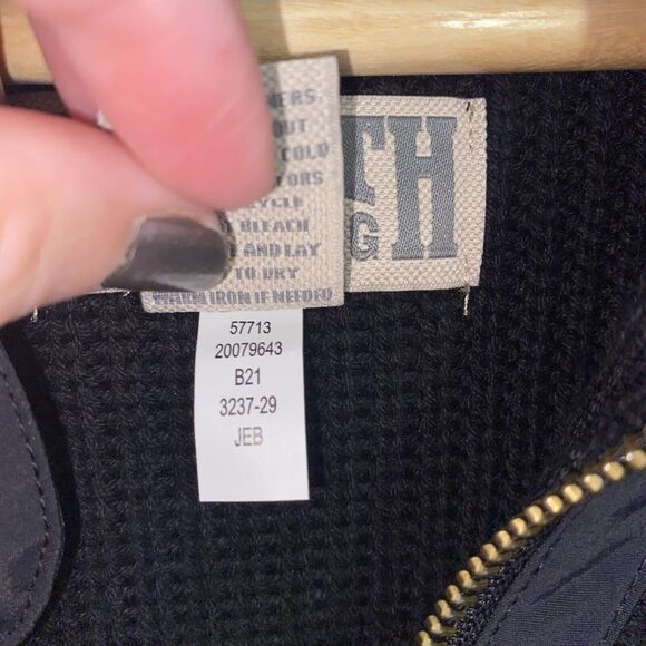 Duluth Trading Co. Men's XL Woolblend FullZip Black Chunky Knit Sweater Grandpa - Picture 6 of 9